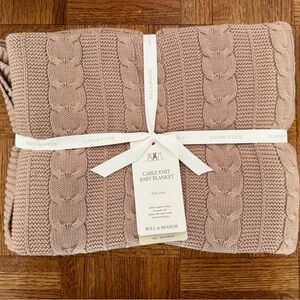 NWT - Boll & Branch Cable Knit Baby Blanket - Dusty Rose